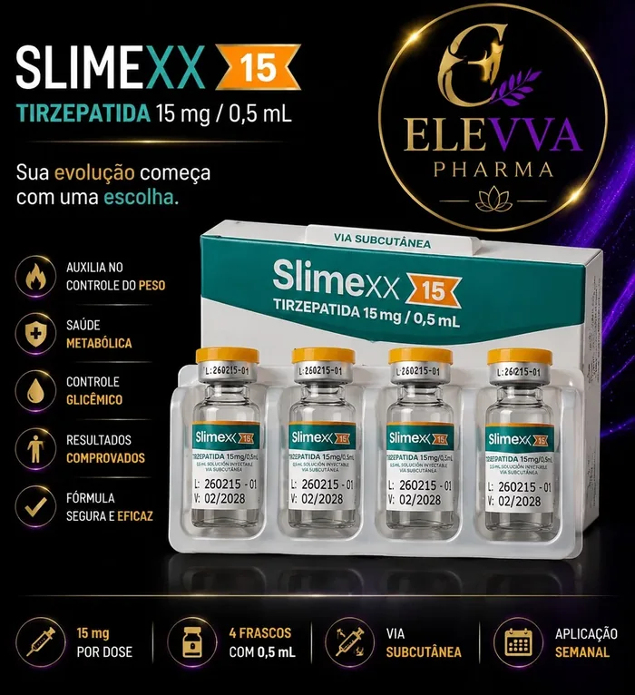 Apresentação do produto Slimexx 15 com quatro frascos
