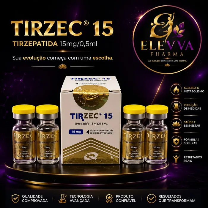Apresentação do produto Tirzec 15 com quatro frascos